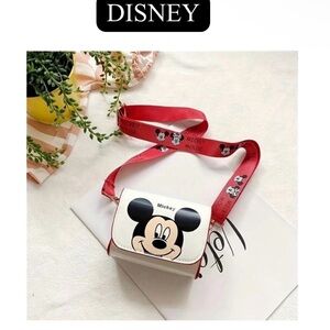 🦋 KIDS/MINI PURSE: Disney Mickey Mouse White Faux Leather Shoulder Bag, NWOT